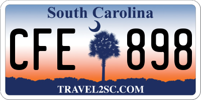 SC license plate CFE898