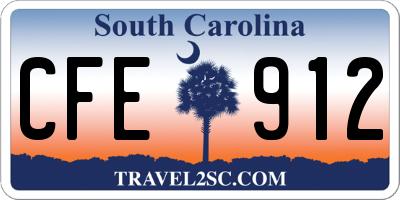 SC license plate CFE912
