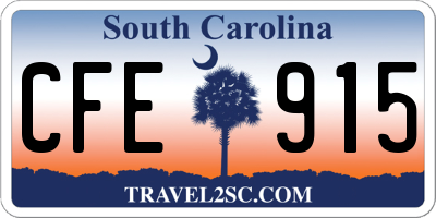 SC license plate CFE915
