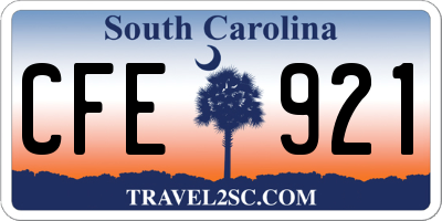 SC license plate CFE921