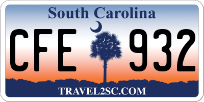 SC license plate CFE932