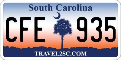 SC license plate CFE935