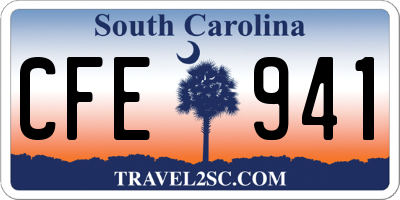 SC license plate CFE941