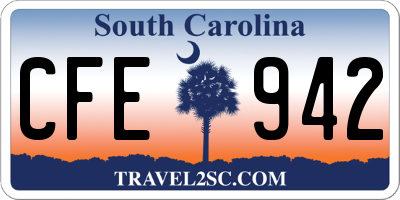 SC license plate CFE942