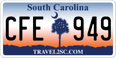 SC license plate CFE949