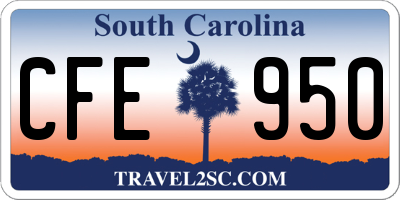 SC license plate CFE950