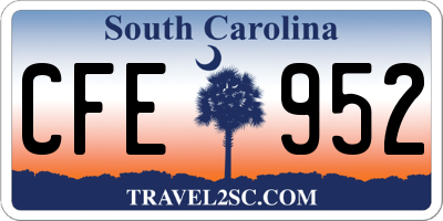 SC license plate CFE952