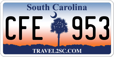 SC license plate CFE953