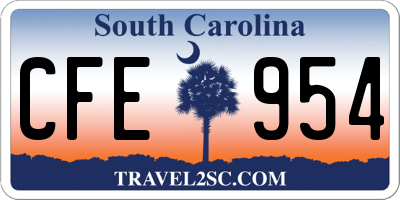 SC license plate CFE954