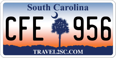 SC license plate CFE956