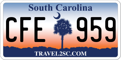 SC license plate CFE959