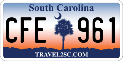 SC license plate CFE961