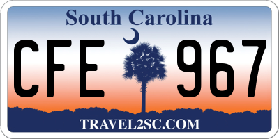 SC license plate CFE967