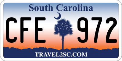 SC license plate CFE972