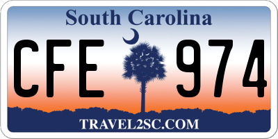 SC license plate CFE974