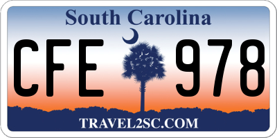 SC license plate CFE978
