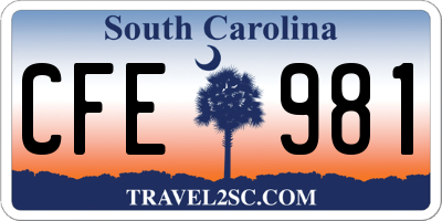 SC license plate CFE981
