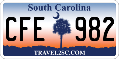SC license plate CFE982
