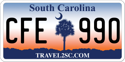 SC license plate CFE990