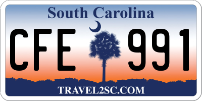 SC license plate CFE991