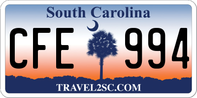 SC license plate CFE994