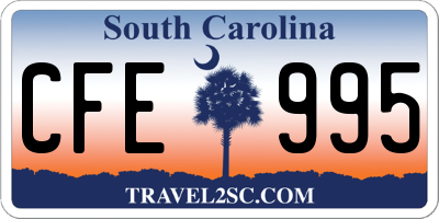 SC license plate CFE995