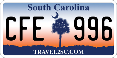 SC license plate CFE996