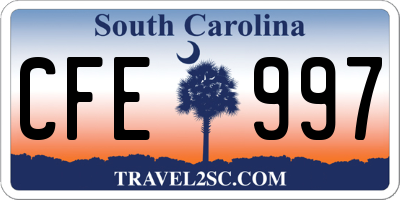 SC license plate CFE997