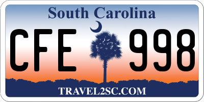 SC license plate CFE998
