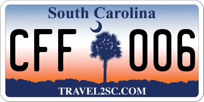 SC license plate CFF006