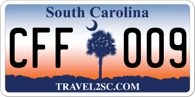 SC license plate CFF009