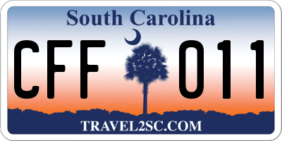 SC license plate CFF011