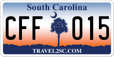 SC license plate CFF015