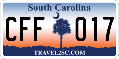 SC license plate CFF017