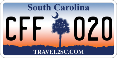 SC license plate CFF020
