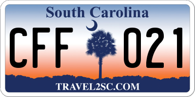 SC license plate CFF021