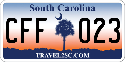 SC license plate CFF023