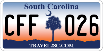 SC license plate CFF026