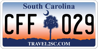 SC license plate CFF029