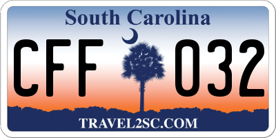 SC license plate CFF032
