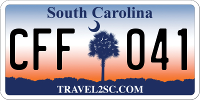 SC license plate CFF041