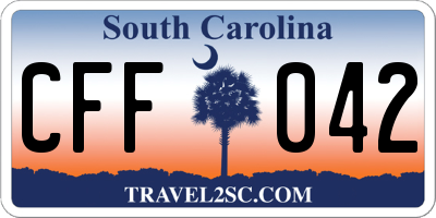 SC license plate CFF042