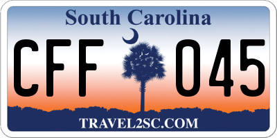 SC license plate CFF045
