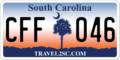 SC license plate CFF046