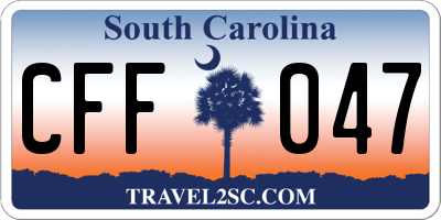SC license plate CFF047