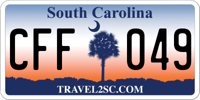 SC license plate CFF049