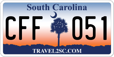SC license plate CFF051