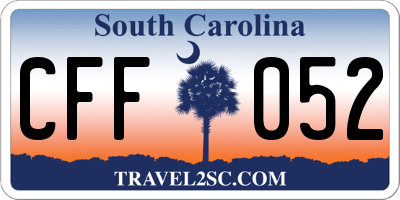 SC license plate CFF052