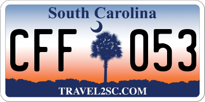 SC license plate CFF053