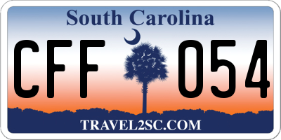 SC license plate CFF054